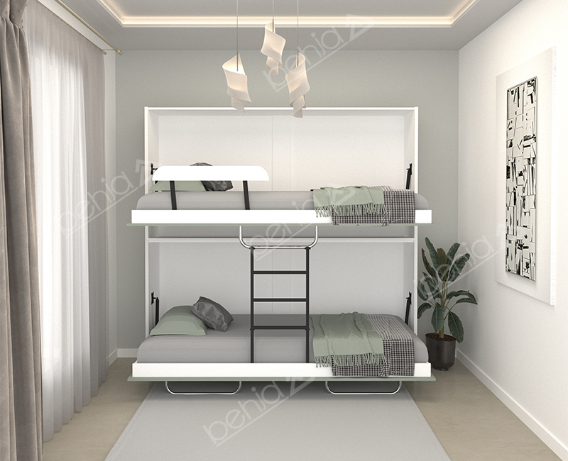 تخت خواب تاشو یک نفره افقی دو طبقه کد BW-10119