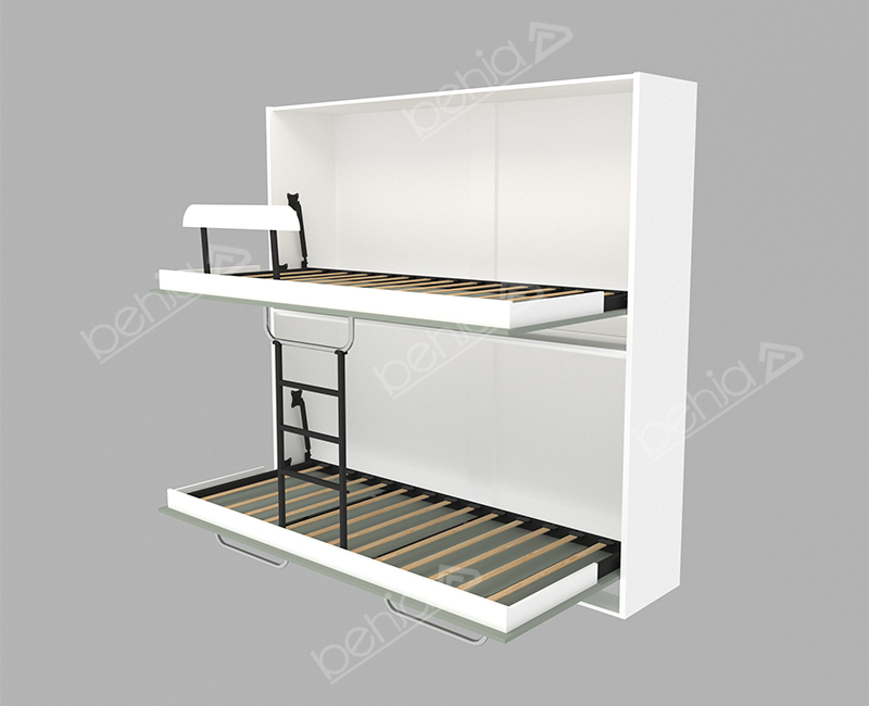 تخت خواب تاشو یک نفره افقی دو طبقه کد BW-10119