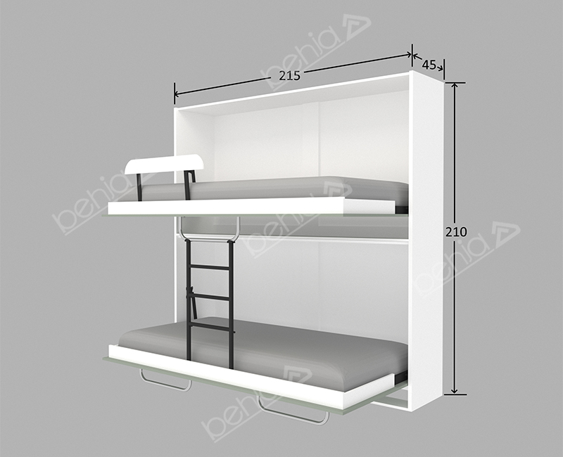 تخت خواب تاشو یک نفره افقی دو طبقه کد BW-10119